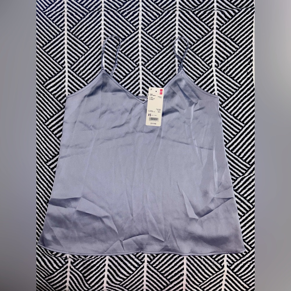 Blue satin camisole